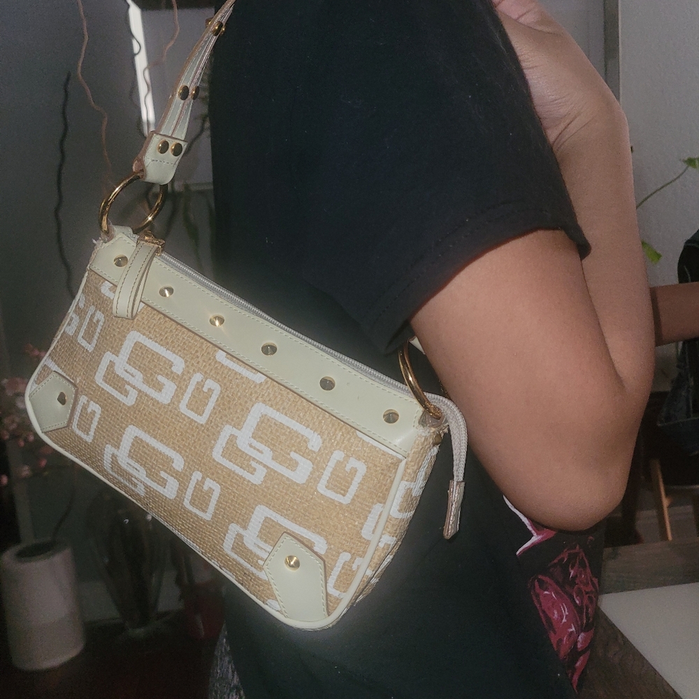GUESS Y2K Natural Jute Purse